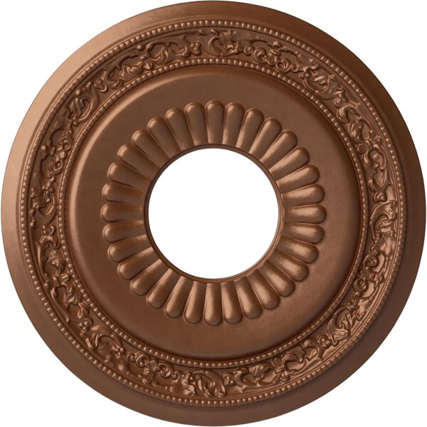 Ekena Millwork Lauren Ceiling Medallion (Canopies up to 6 1/4"), 20 5/8"OD x 6 1/4"ID x 1 3/8"P, Polished Copper CM20LNPOS - main